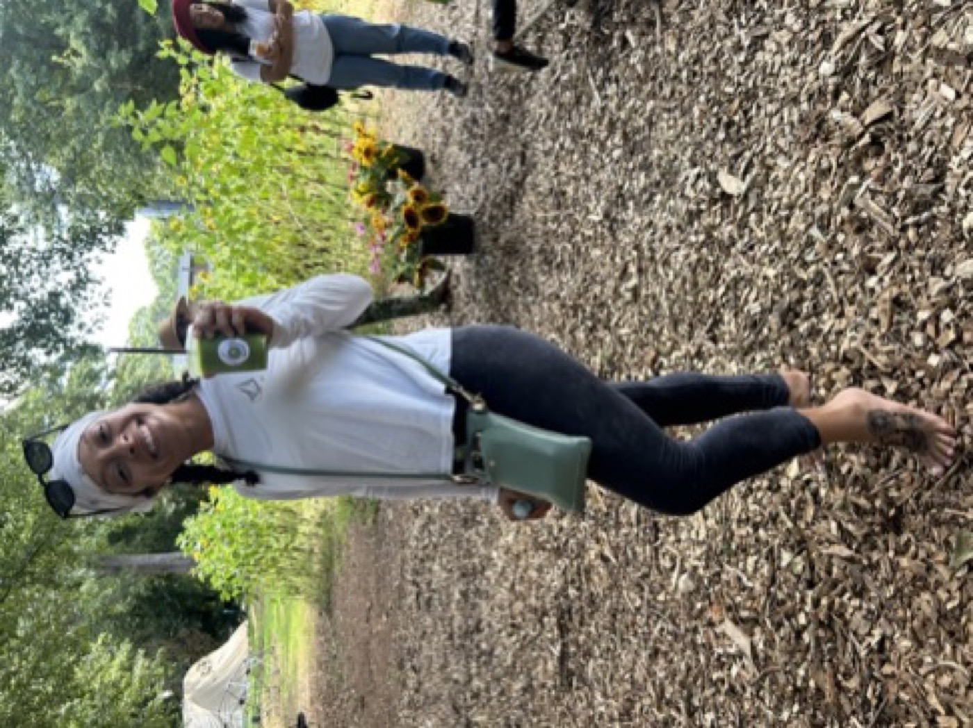 Community member at Urban Sprout Farms open farm event