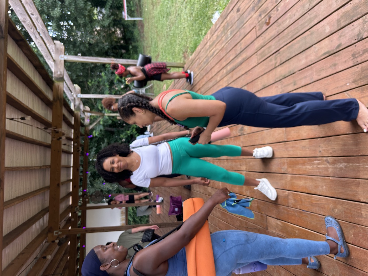 Workshop attendees on the Urban Sprout Farms outdoor deck